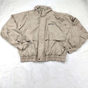 MV SPORT MENS VINTAGE AUBURN TAN BROWN ZIP UP WINDBREAKER JACKET SIZE XL
